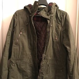 H&M Hooded Olive Parka with Padding